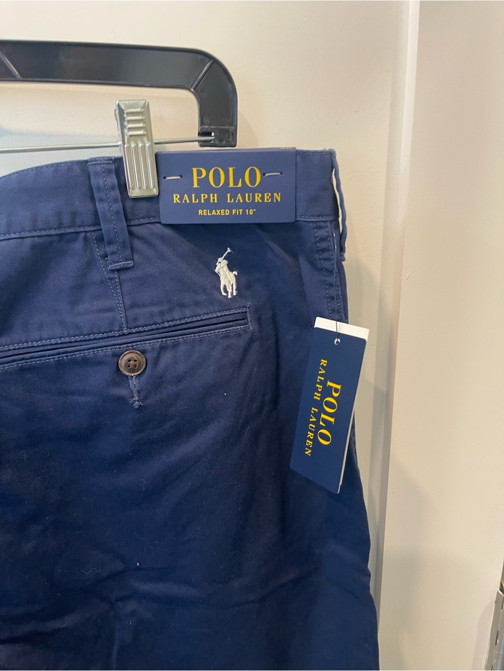 Men’s Polo by Ralph Lauren Navy Chino Shorts Sz 38 NEW - Picture 2 of 6